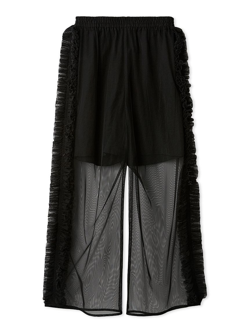 FURFUR「チュールフリルレイヤードパンツ」|チノ|BLK