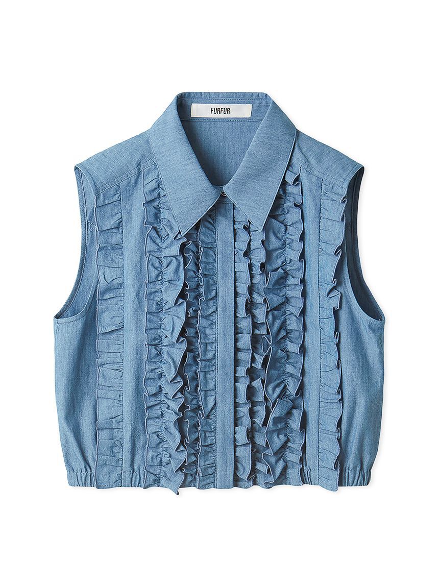 FURFUR「ノースリーブフリルブラウス」|シャツ・ブラウス|