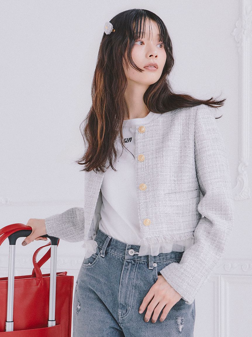 FURFUR「【限定カラー】ツイードジャケット」|ノーカラージャケット|