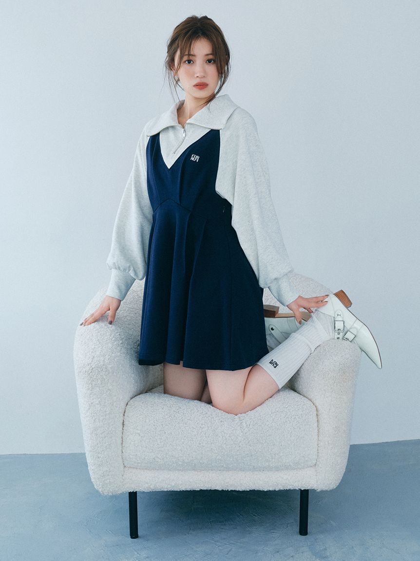 FURFUR「ハーフジップスウェットミニワンピース」|ワンピース|