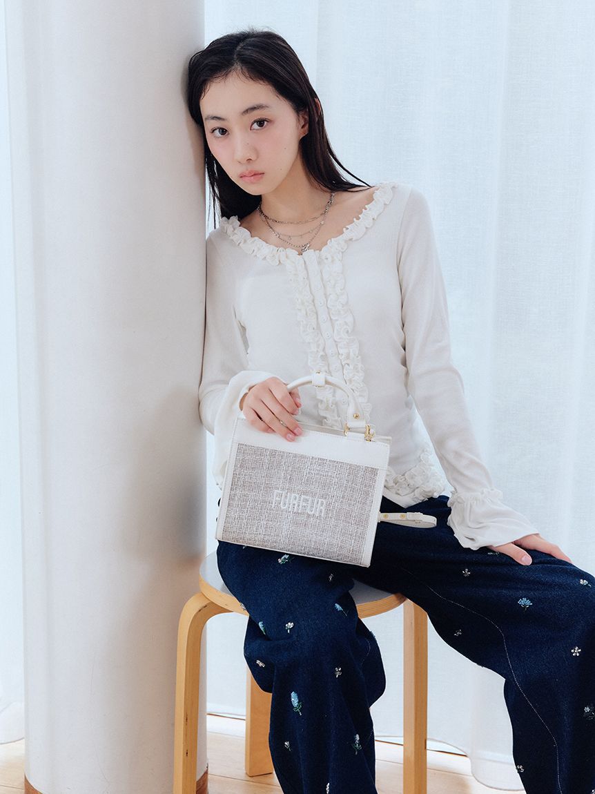 FURFUR「ビーズ刺繍デニムパンツ」|デニム|