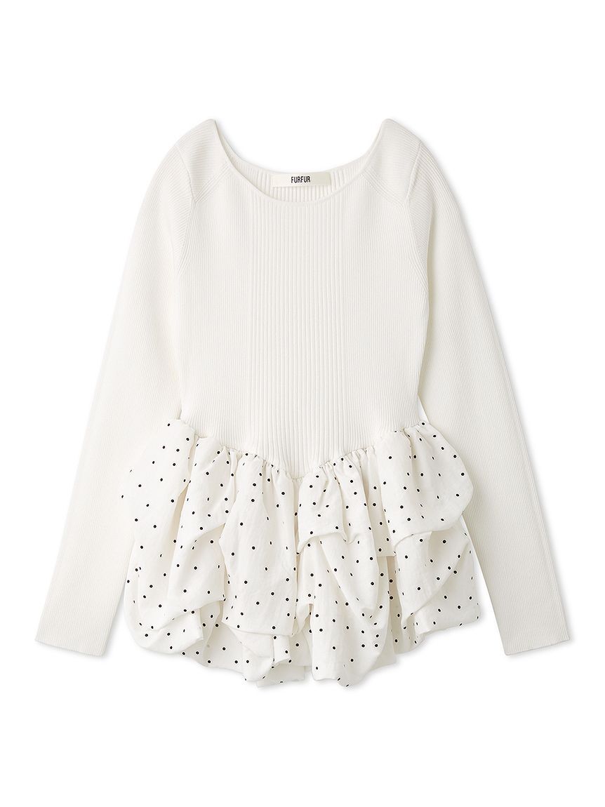 FURFUR「バルーンドッキングリブニットプルオーバー」|ニット・セーター|