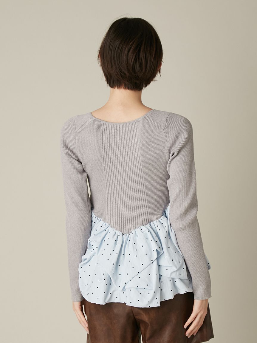 FURFUR「バルーンドッキングリブニットプルオーバー」|ニット・セーター|