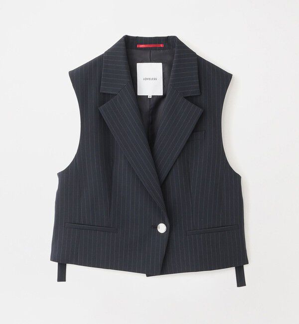  「ポプリンショートジレ」|ブルゾン・スタジャン|ブルー