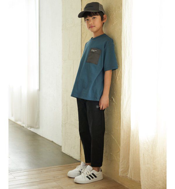 ikka kids「異素材ポケロゴプリントT（120~160cm）」|Tシャツ・カットソー|