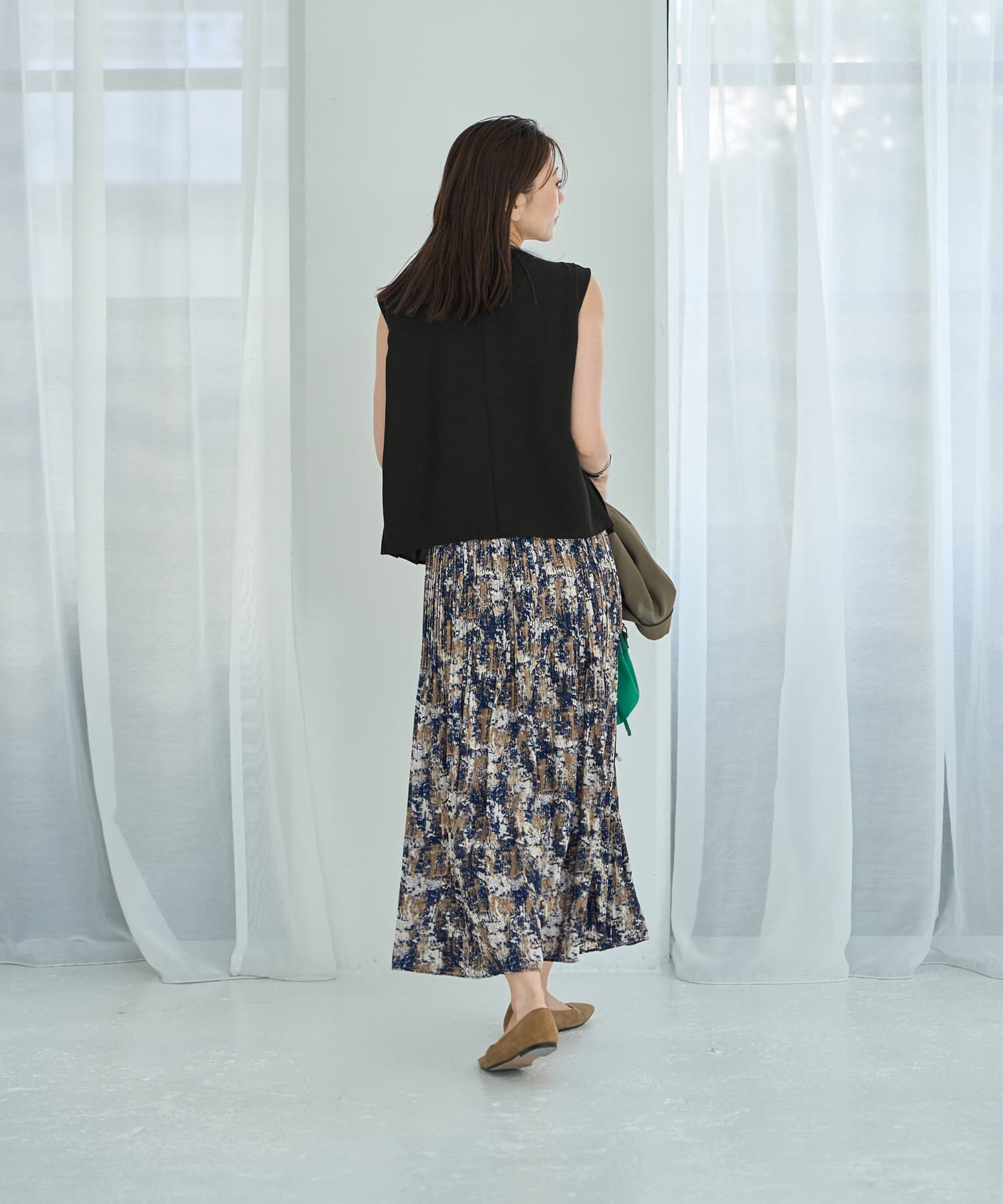 STYLE DELI「カラーMIX柄フェードアウトプリーツスカート」|フレア|