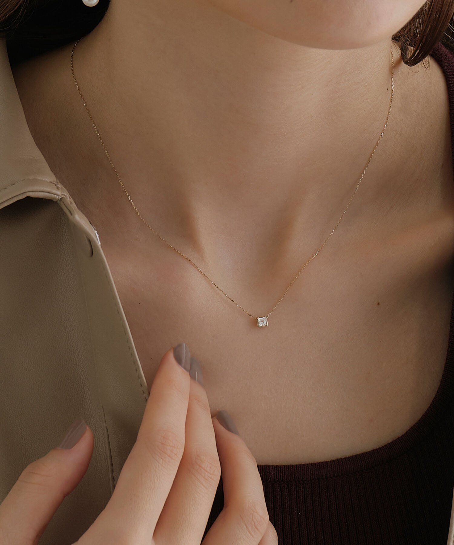 JUPITER「【シリーズ累計販売 4000点突破！】【K10】天然石ネックレス/4月誕生石/ホワイトトパーズ」|ネックレス|