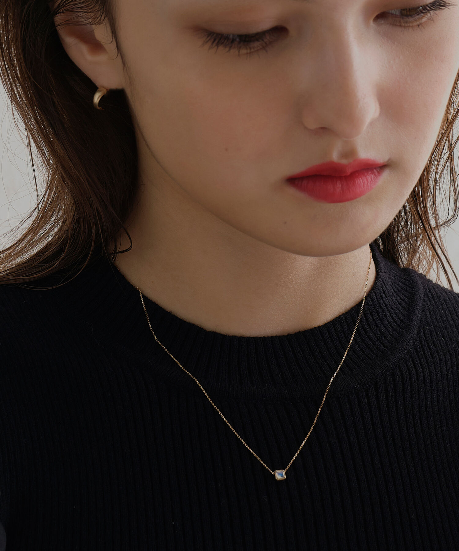 JUPITER「【シリーズ累計販売 4000点突破！】【K10】天然石ネックレス/6月誕生石/ブルームーンストーン」|ネックレス|