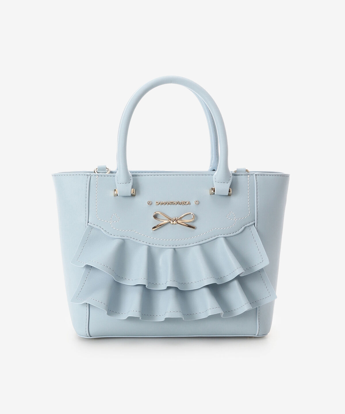 Samantha Vega「フリルリボンハンドバッグ（小）」|ハンドバッグ|ライトブルー
