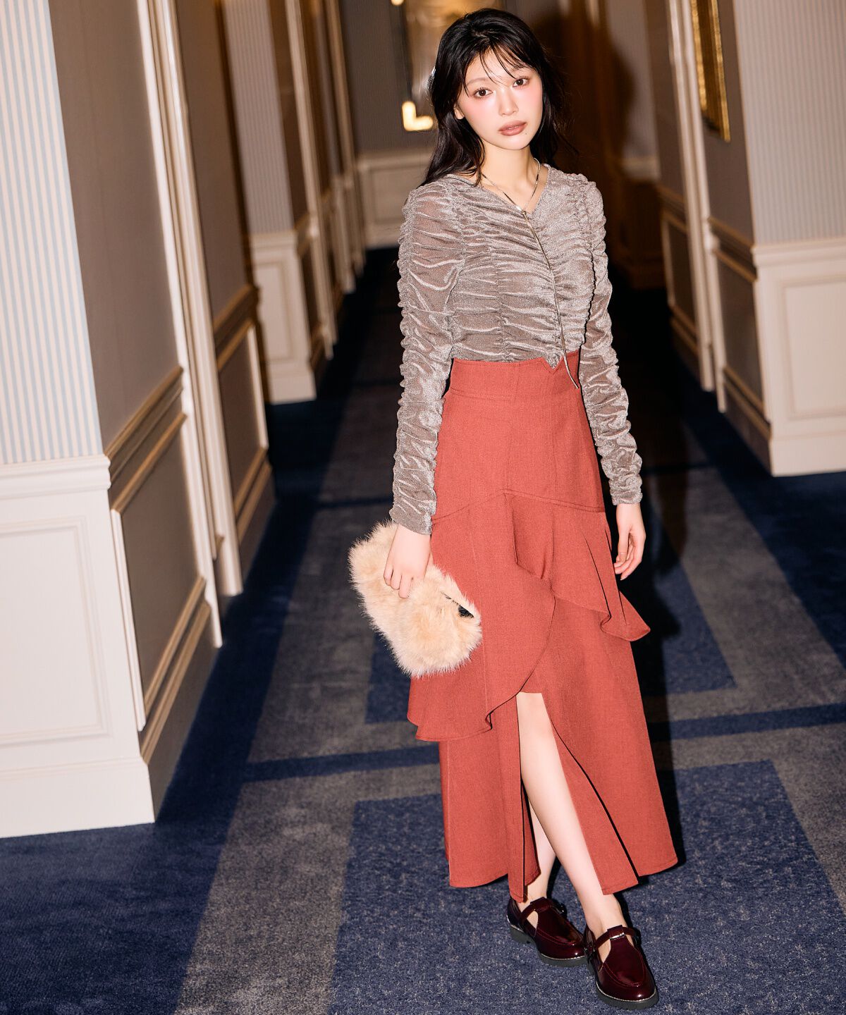 アンドクチュール「インナーミニティアードスカート」|フレア|