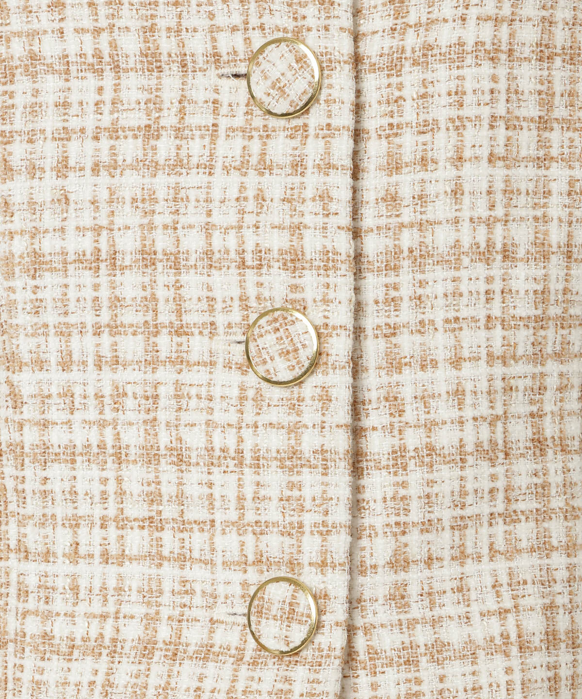 REDYAZEL「デコルテみせファー付きツィードジャケット」|ノーカラージャケット|