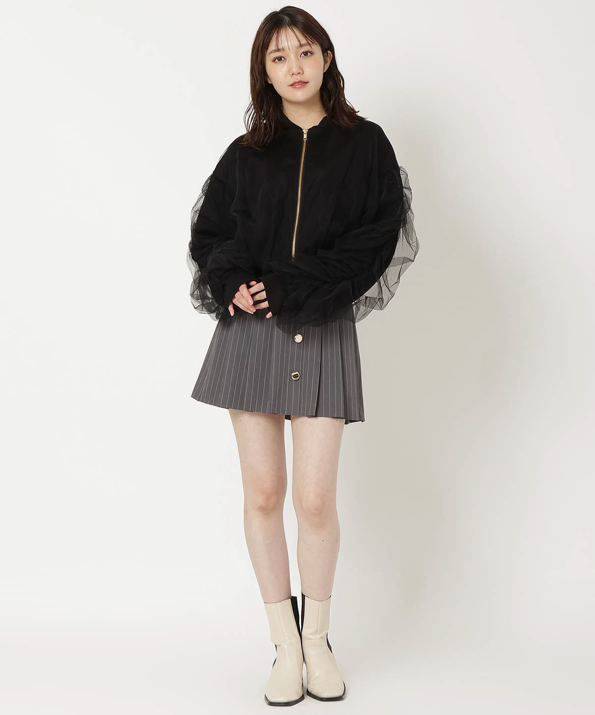 REDYAZEL「チュールレイヤードMA-1」|ブルゾン・スタジャン|