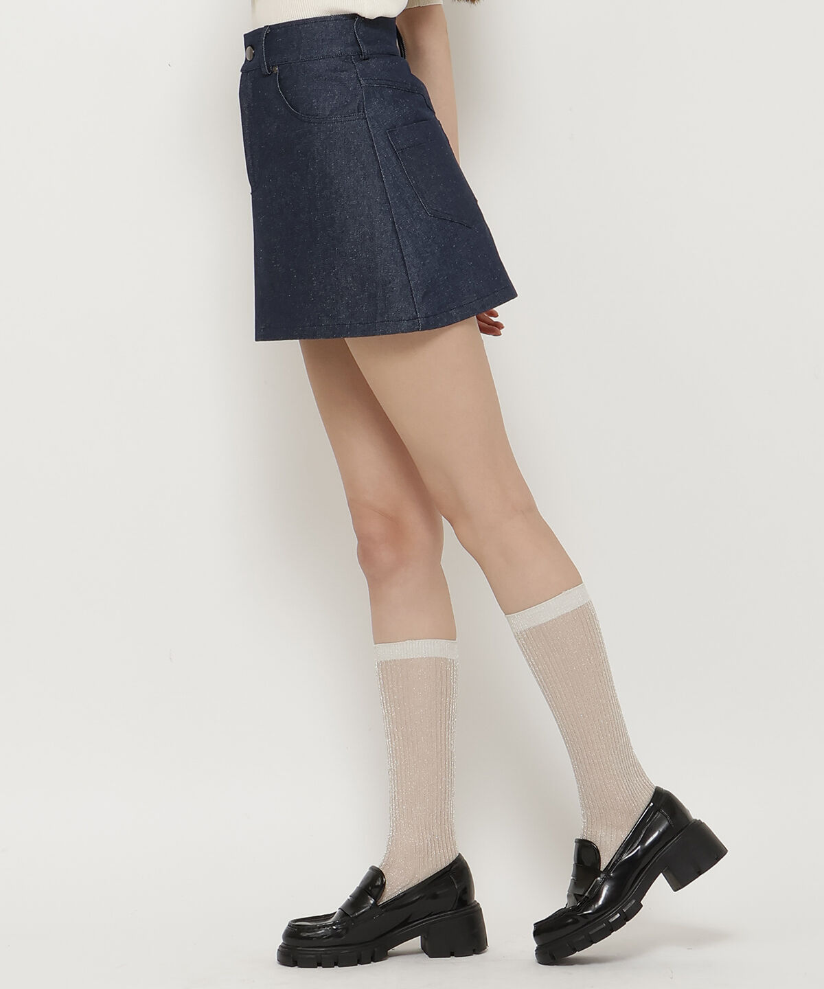 REDYAZEL「デニムライクAラインミニスカート」|スカート|