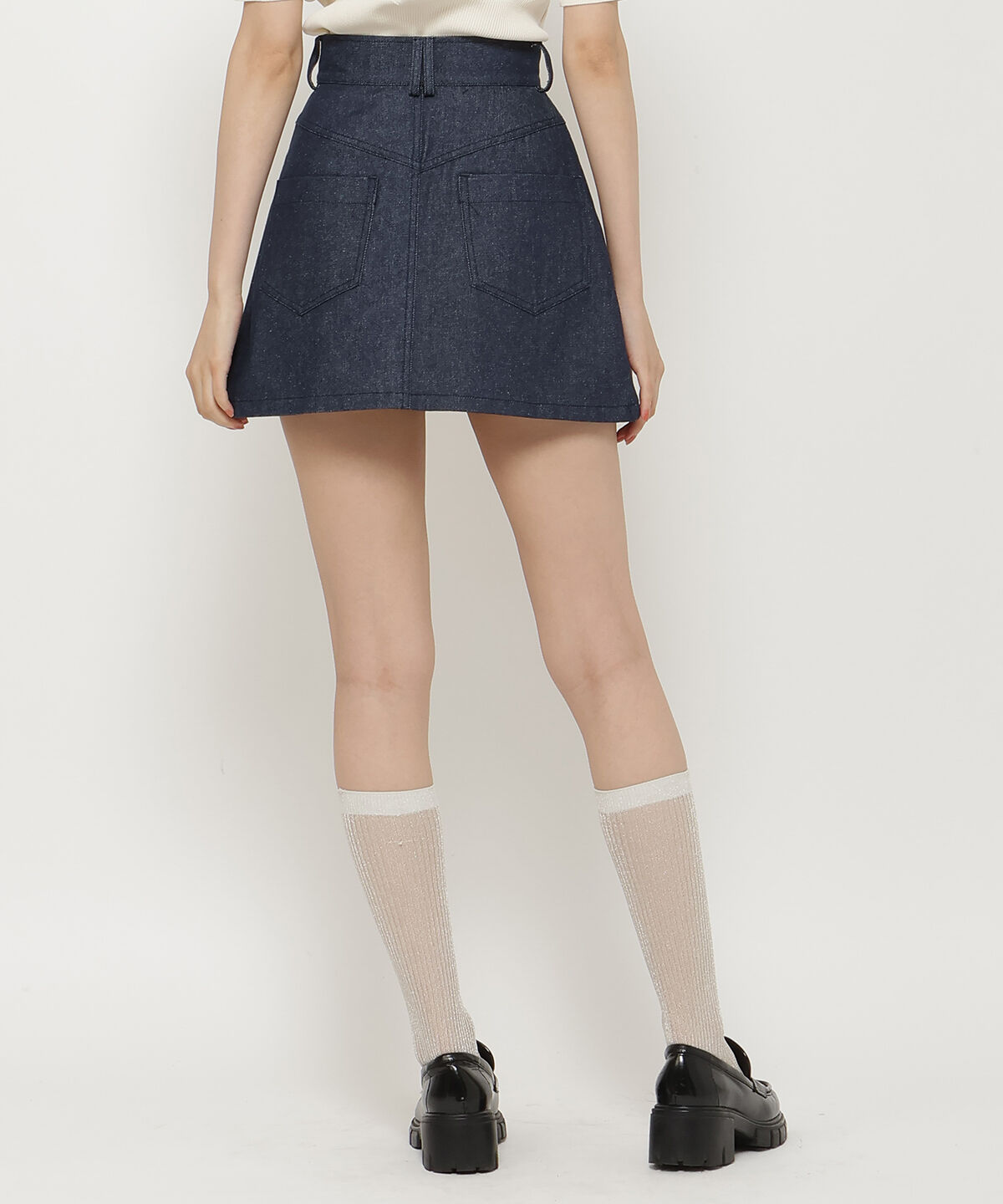 REDYAZEL「デニムライクAラインミニスカート」|スカート|