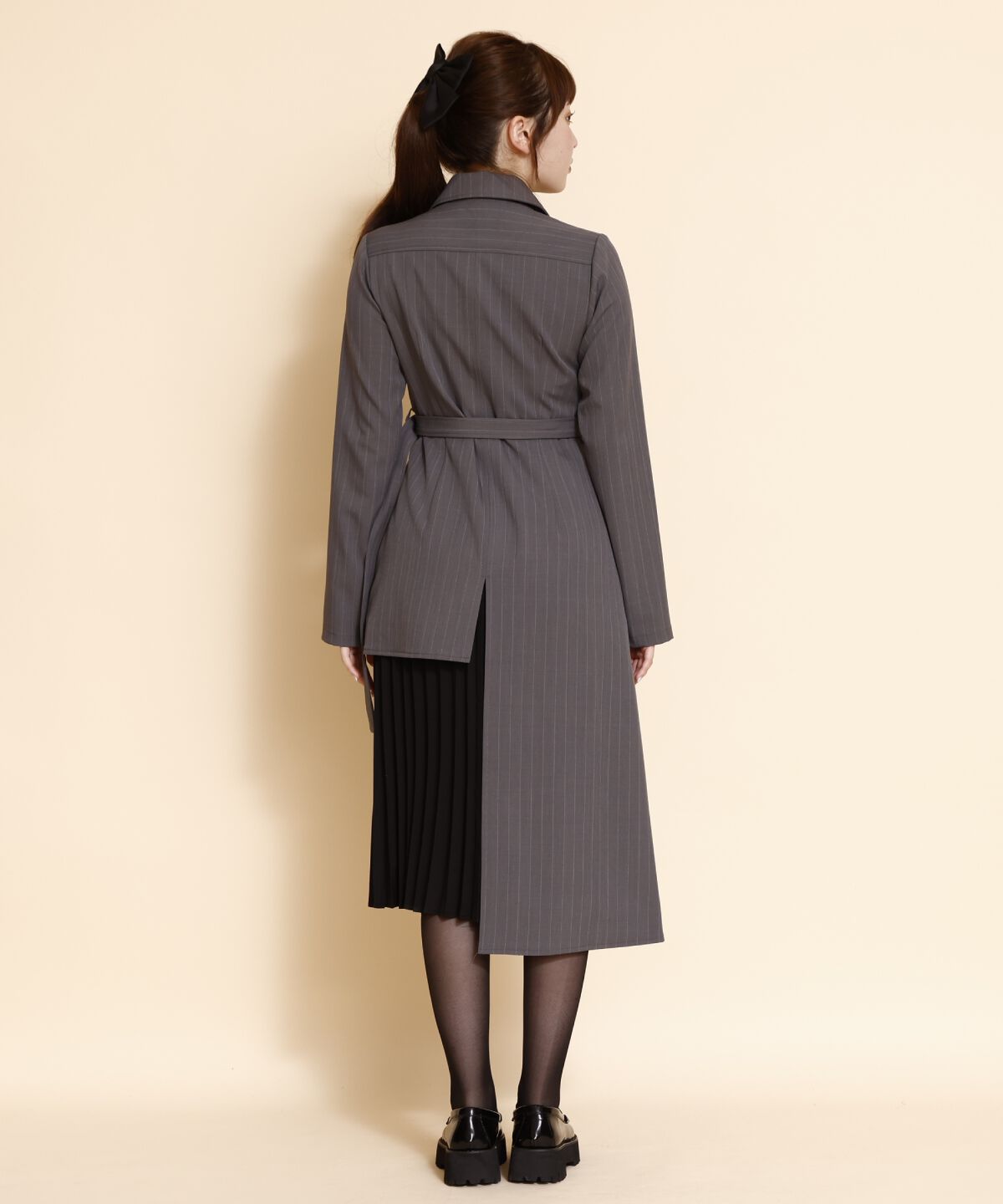 REDYAZEL「サイドプリーツストライプワンピース」|ワンピース|