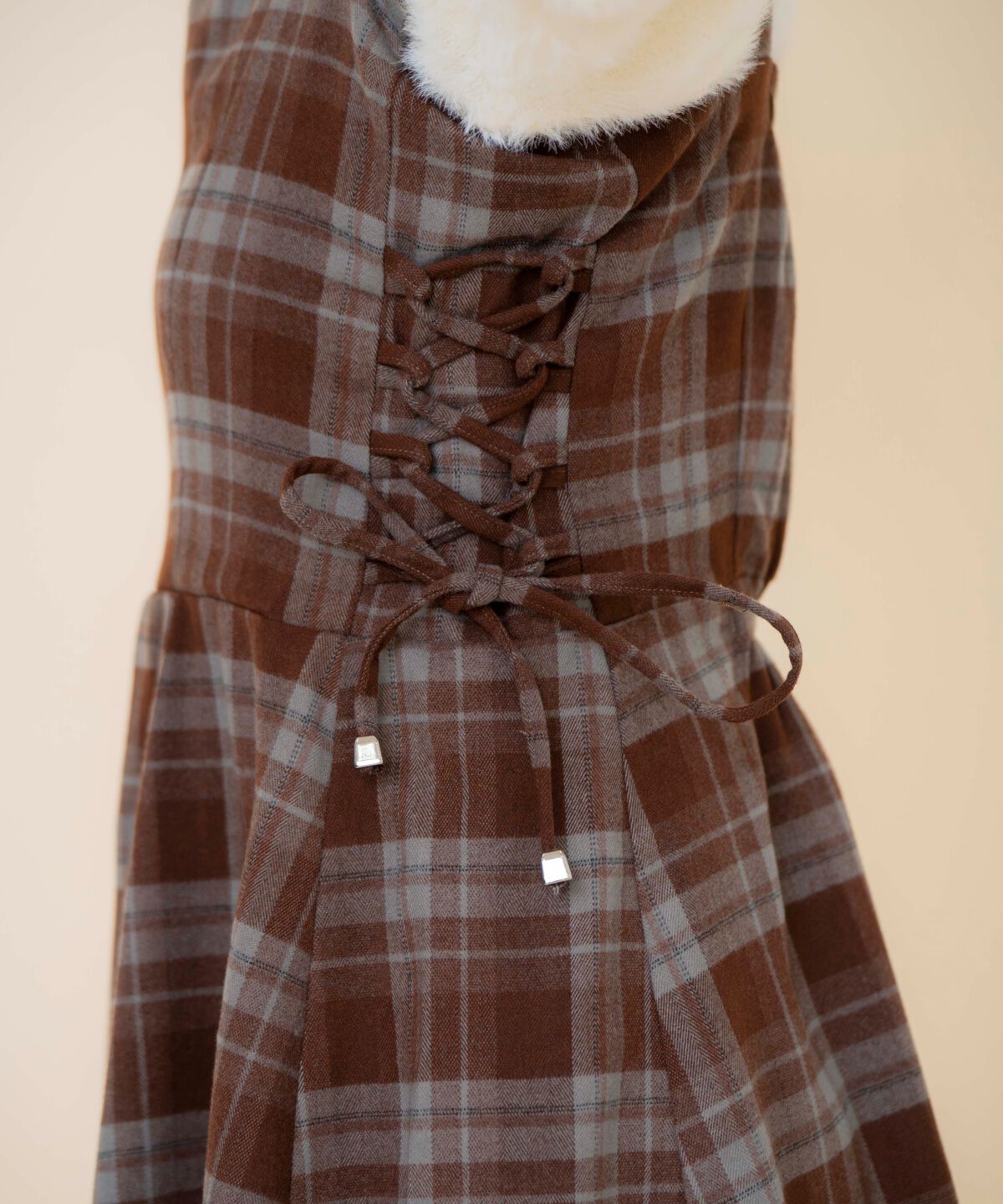 REDYAZEL「チェックドロストミニワンピース」|ワンピース|