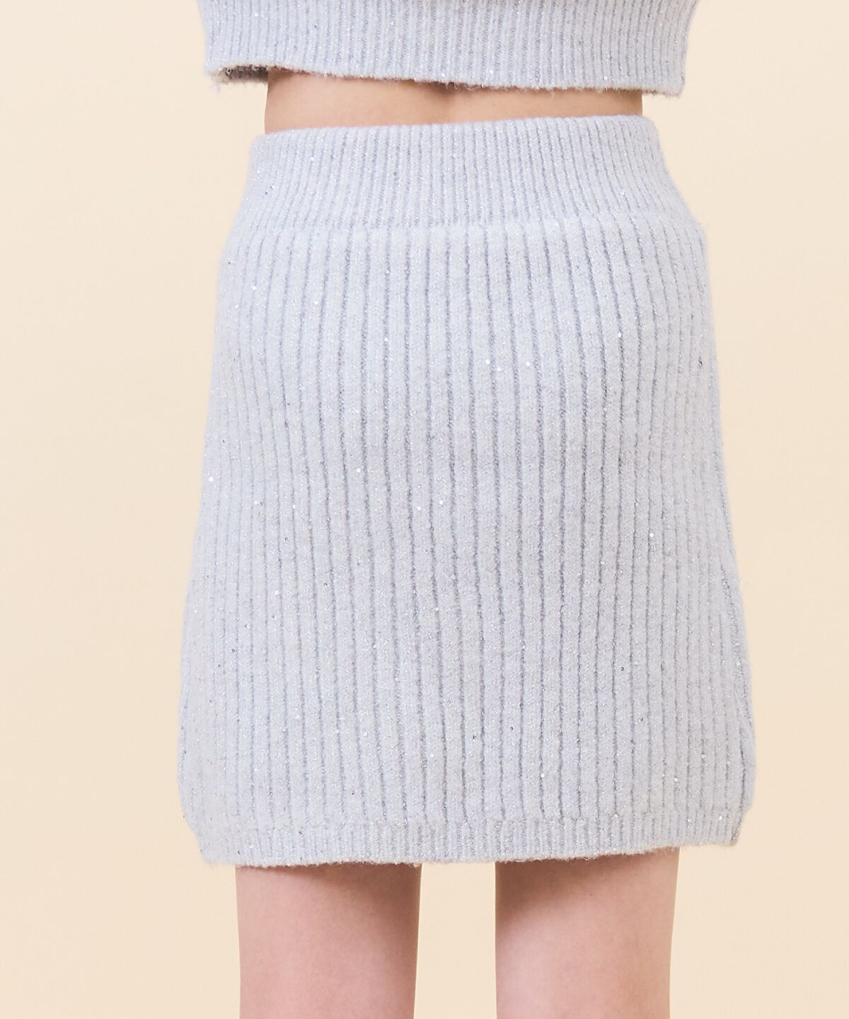 REDYAZEL「ラメスパンコールニットミニスカート」|タイト|