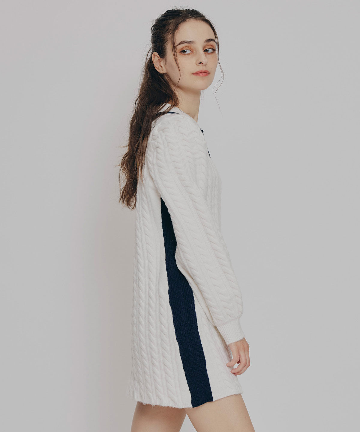 REDYAZEL「［FILA&times;REDYAZEL］ケーブルニットポロミニワンピース」|ワンピース|