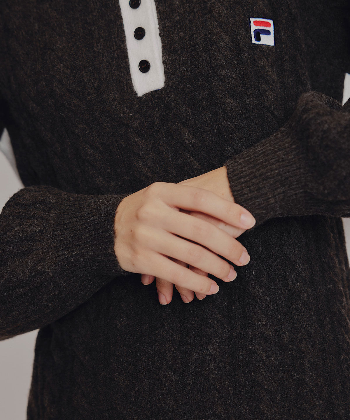 REDYAZEL「［FILA&times;REDYAZEL］ケーブルニットポロミニワンピース」|ワンピース|