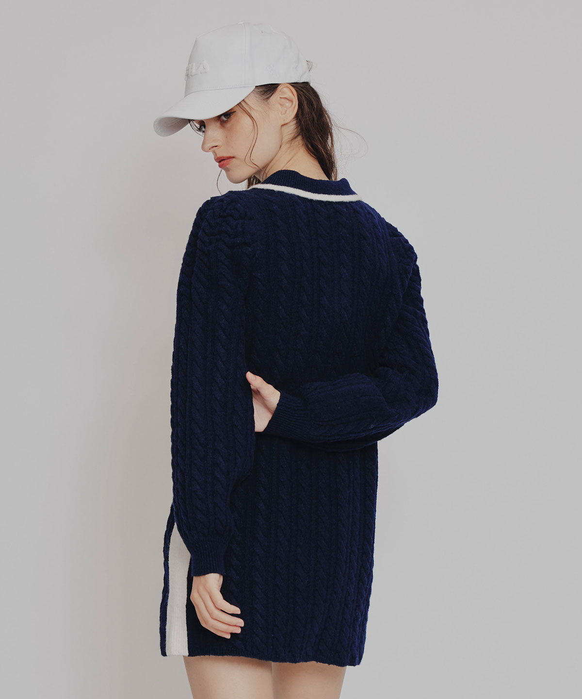 REDYAZEL「［FILA&times;REDYAZEL］ケーブルニットポロミニワンピース」|ワンピース|