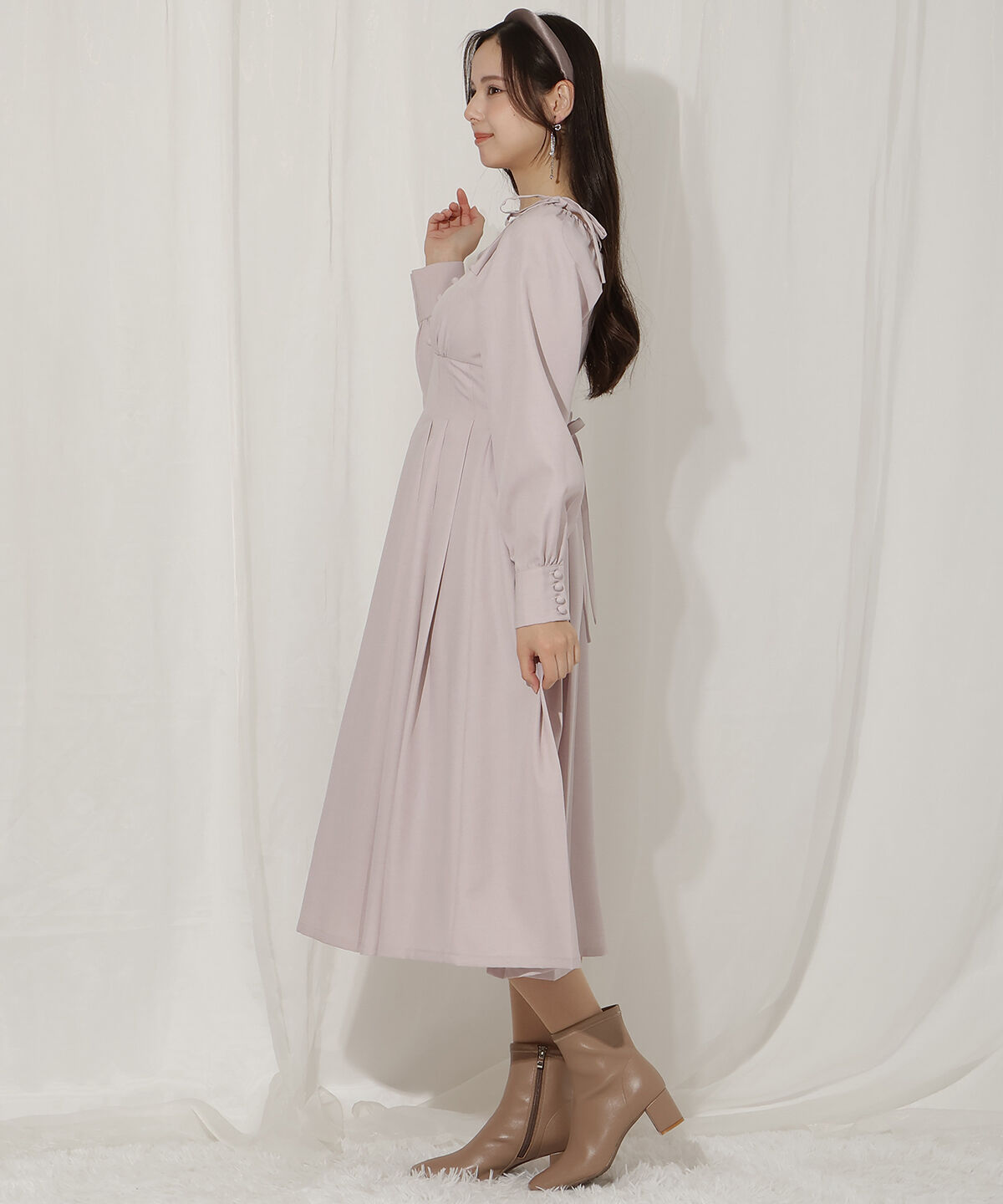 WILLSELECTION「ショルダーリボンタックフレアワンピース」|ワンピース|