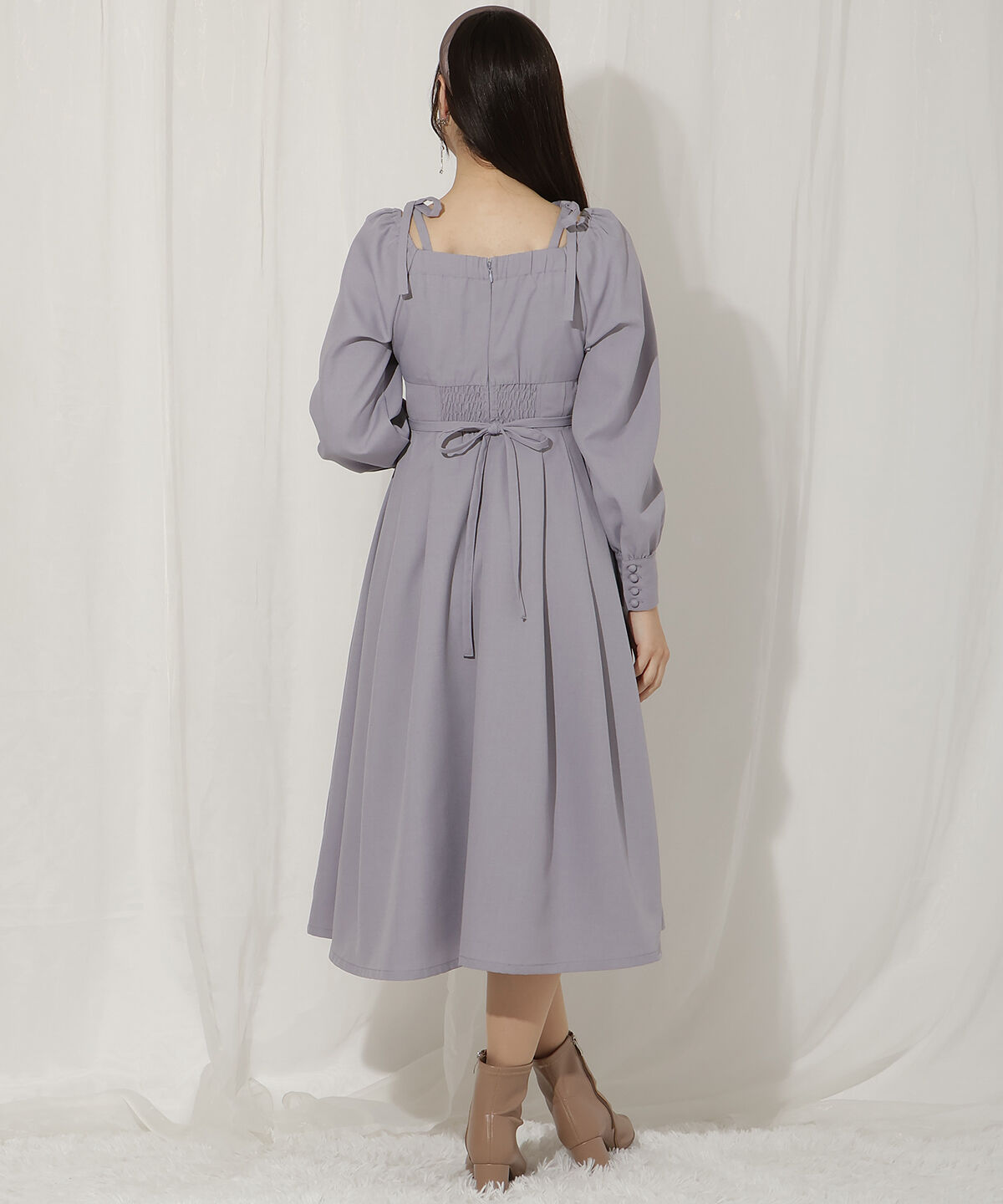 WILLSELECTION「ショルダーリボンタックフレアワンピース」|ワンピース|