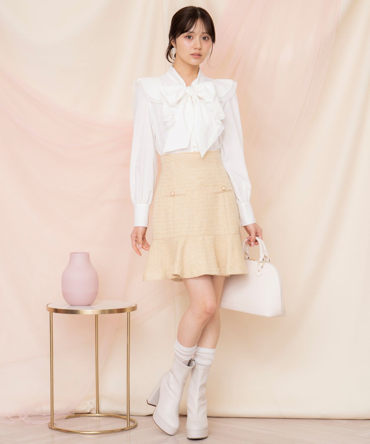 WILLSELECTION「ラメツイードフレアミニスカート」|フレア|