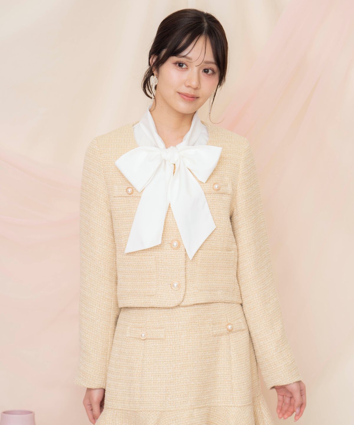 WILLSELECTION「ラメツイードノーカラージャケット」|ノーカラージャケット|