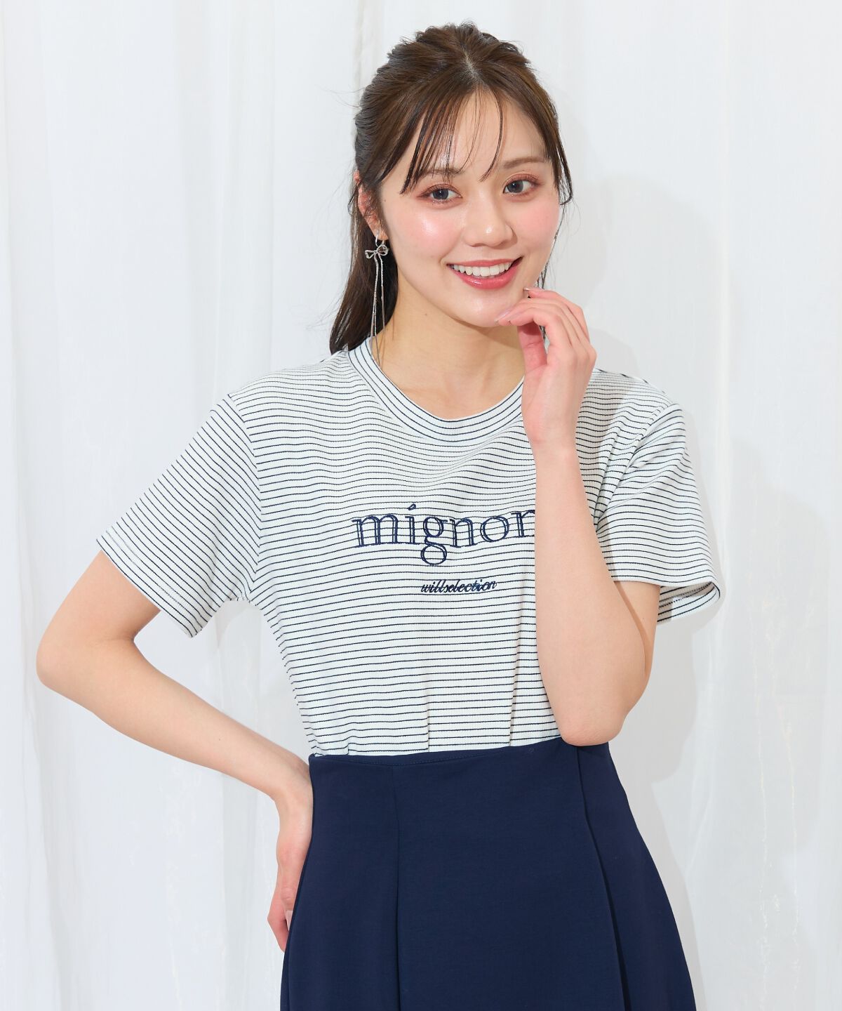 WILLSELECTION「ロゴ刺繍クルーネックTシャツ」|Tシャツ・カットソー|
