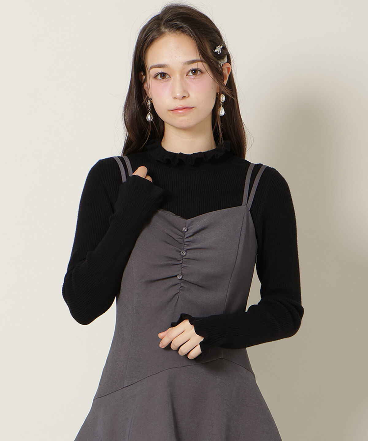 WILLSELECTION「ダブルストラップアシンメトリーワンピース」|ワンピース|