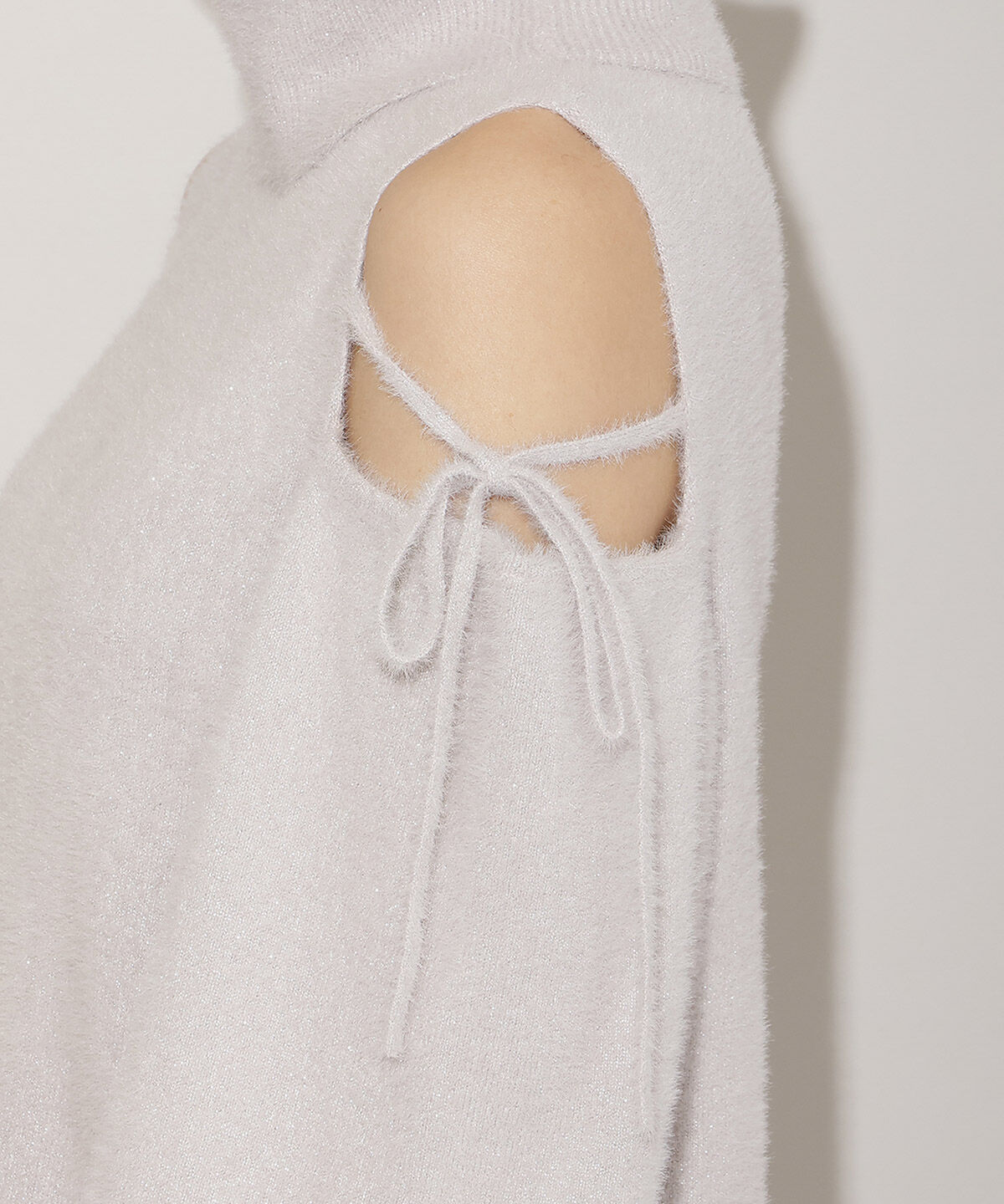 WILLSELECTION「オープンショルダーラメフェザーニットワンピース」|ワンピース|