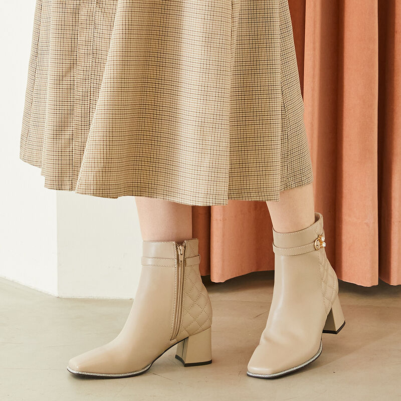 ORiental TRaffic「グリッターラインキルティングブーツ/31435」|ショートブーツ|