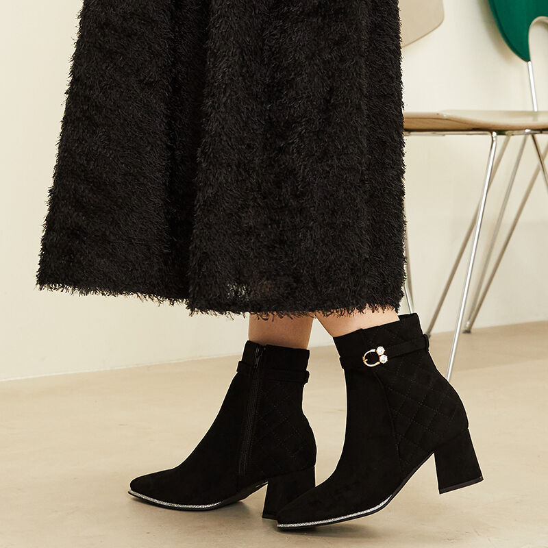 ORiental TRaffic「グリッターラインキルティングブーツ/31435」|ショートブーツ|