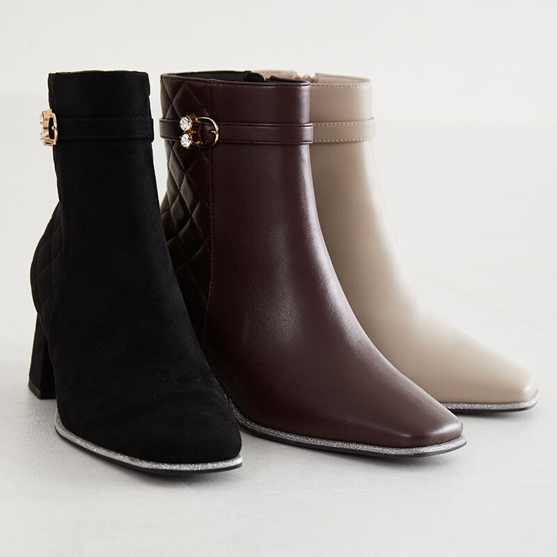 ORiental TRaffic「グリッターラインキルティングブーツ/31435」|ショートブーツ|