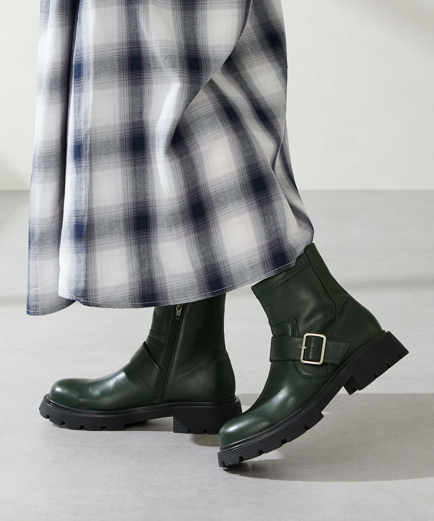 ORiental TRaffic「●2025秋冬新作● エンジニアト ショートブーツ /51411　ゆったり」|ショートブーツ|GREEN