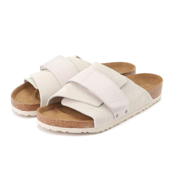 BIRKENSTOCK「【ビルケンシュトック】キョウト/アンティークホワイト スエード ヌバックレザー/サンダル メンズ」|サンダル|ホワイト