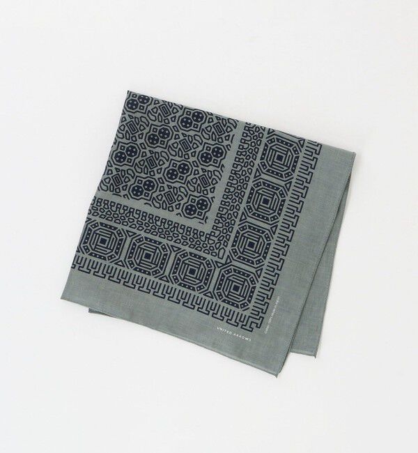 UNITED ARROWS「ジオメトリック バンダナ」|ハンカチ|MD.GRAY