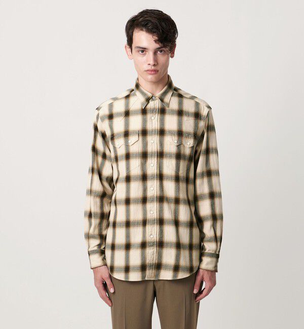 UNITED ARROWS「ハイツイスト オンブレーチェック ウエスタンシャツ 「SLOW &　」」|シャツ・ブラウス|