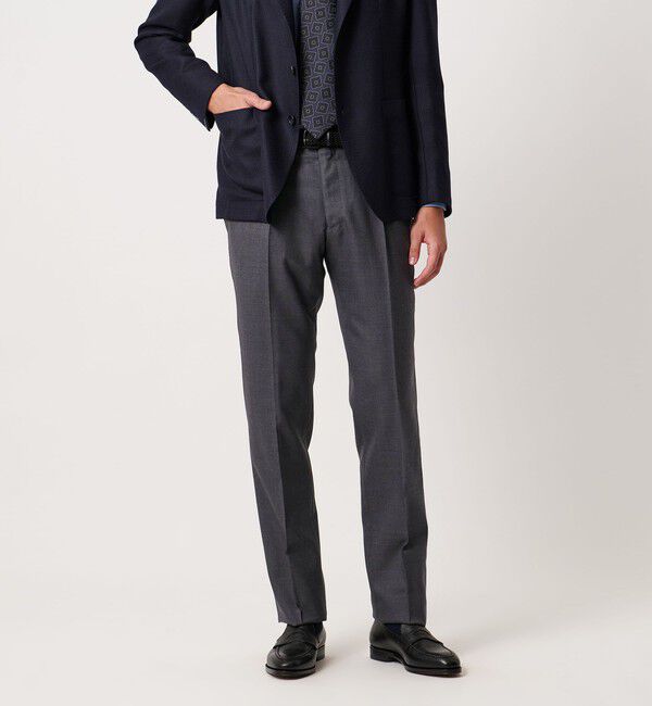 UNITED ARROWS「サージ テーパード 1プリーツ スラックス」|スラックス|