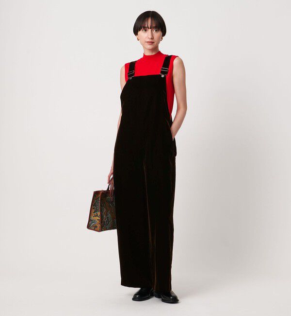 UNITED ARROWS「ベルベット サロペット パンツ」|オールインワン|DK.BROWN
