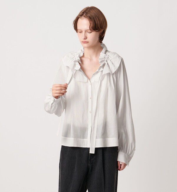 AEWEN MATOPH「＜AEWEN MATOPH＞ギャザーリボンブラウス ‐ ウォッシャブル ‐」|シャツ・ブラウス|