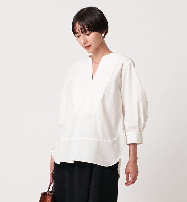 UNITED ARROWS「オックス コンビ シャツ ブラウス ‐ウォッシャブル‐」|シャツ・ブラウス|WHITE