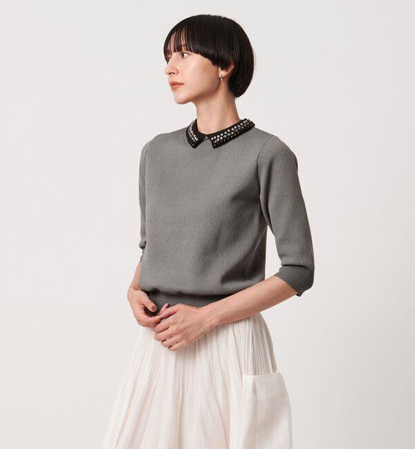 UNITED ARROWS「ビジューカラー 2WAY ニット」|ニット・セーター|MD.GRAY