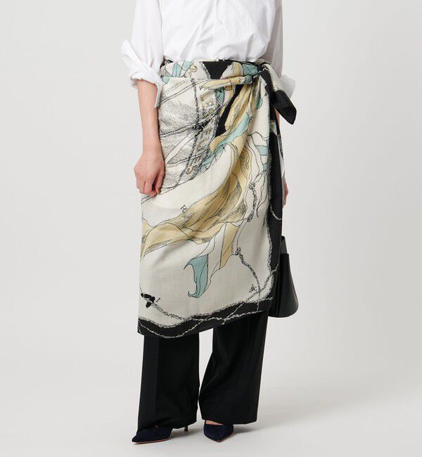 UNITED ARROWS「【一部別注】＜manipuri＞W/SI ストール 25FW」|ストール|BLACK