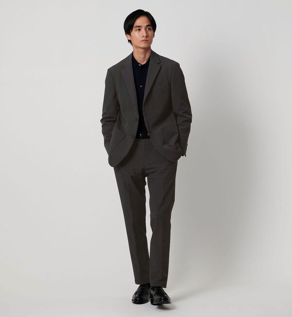 UNITED ARROWS「ドビー シングル ノープリーツ パンツ UA COZY ウォッシャブル 2WAYストレッチ はっ水 着用シワ」|スーツ|