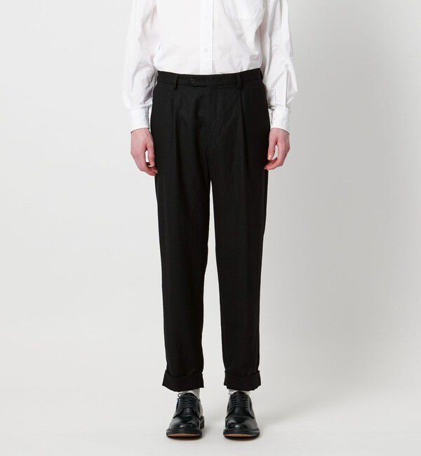 UNITED ARROWS「＜District＞ウールギャバジン ウォッシュド ワイド 1プリーツパンツ」|スラックス|