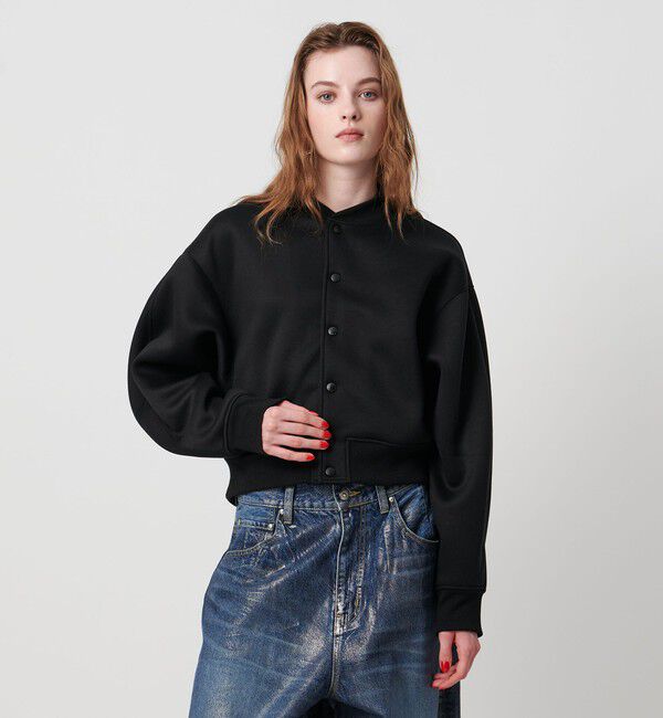 ASTRAET「＜ASTRAET＞スナップボタン ブルゾン」|スウェット・ジャージ|BLACK