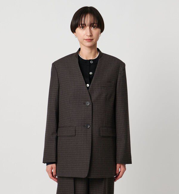 UNITED ARROWS「ガンクラブ チェック ジャケット」|ノーカラージャケット|