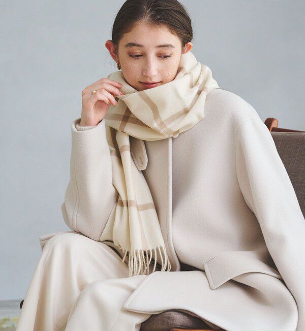 UNITED ARROWS「カシミヤ チェック ストール」|ストール|OFF WHITE