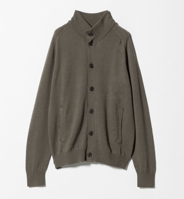 UNITED ARROWS「YAMAGATA ミドルゲージ レイズドネック ニット」|カーディガン|